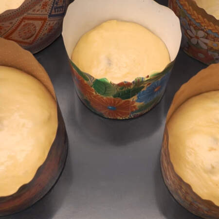 Чтобы тесто не заветривалось, периодически аккуратно смазываем его сверху теплой водой.
Оставляем тесто для расстойки. 