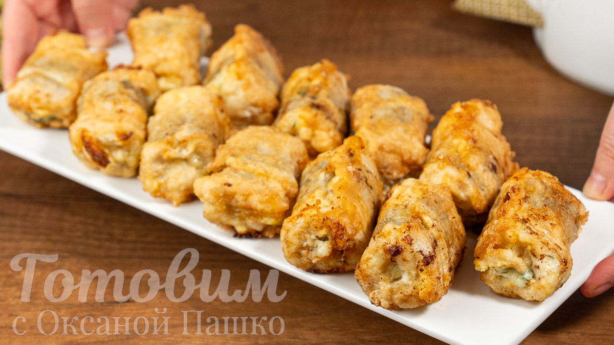 Рыбные Рулетики с сыром и зеленью